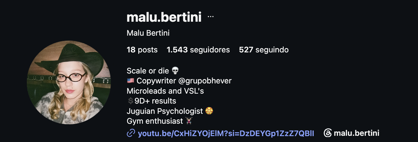 Perfil de Malu Bertini